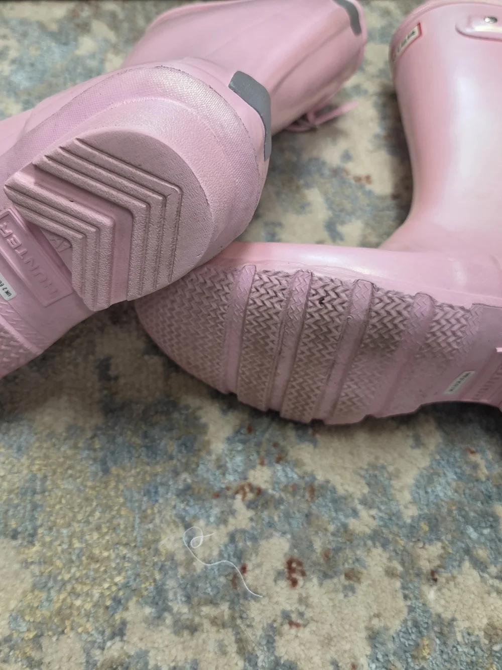 Hunter Pink Glossy Girl's Mid Rain Boots